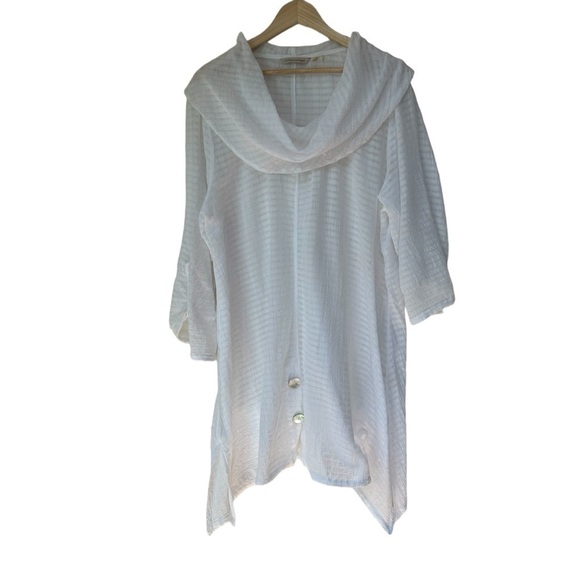 Soft Surroundings White Cotton Lightweight Flowy Dress, Medium - Picture 1 of 10